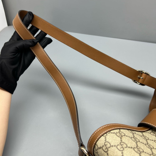 Gucci Padlock Shoulder Bag GG Supreme Monogram Brown Beige