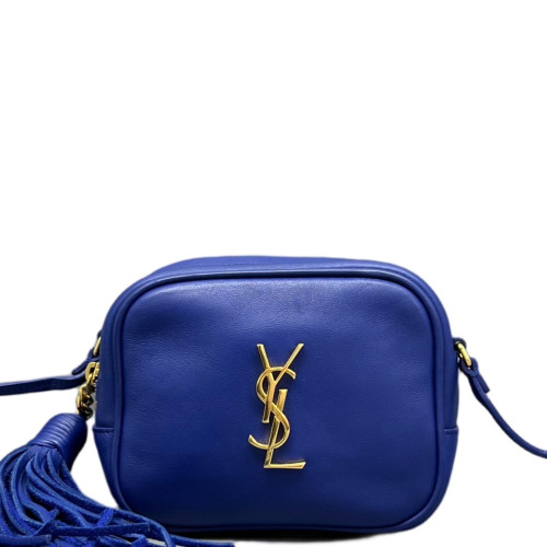 Yves Saint Laurent Tassel Camera Case Calfskin Blue Yves Saint Laurent Tassel Camera Case Calfskin Blue