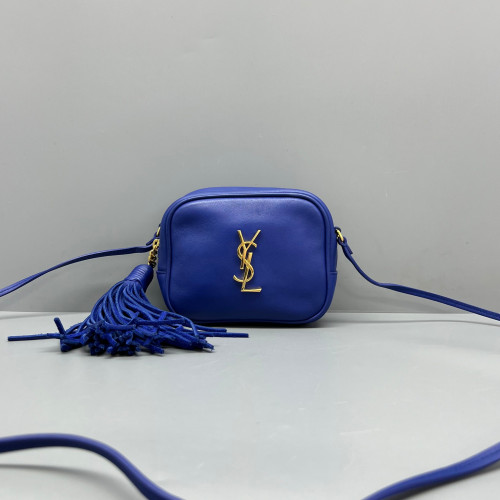 Yves Saint Laurent Tassel Camera Case Calfskin Blue Yves Saint Laurent Tassel Camera Case Calfskin Blue