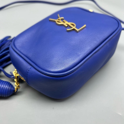 Yves Saint Laurent Tassel Camera Case Calfskin Blue Yves Saint Laurent Tassel Camera Case Calfskin Blue