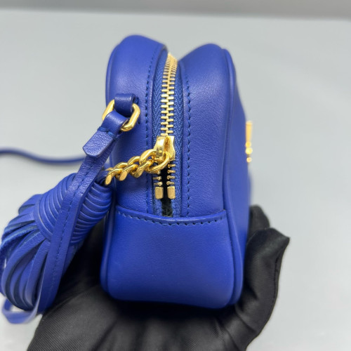 Yves Saint Laurent Tassel Camera Case Calfskin Blue Yves Saint Laurent Tassel Camera Case Calfskin Blue