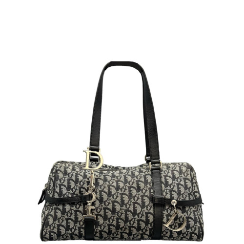Dior Boston Bag Trotter Black Grey