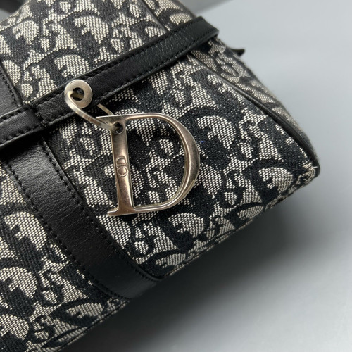 Dior Boston Bag Trotter Black Grey
