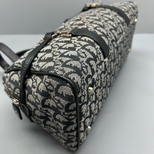 Dior Boston Bag Trotter Black Grey