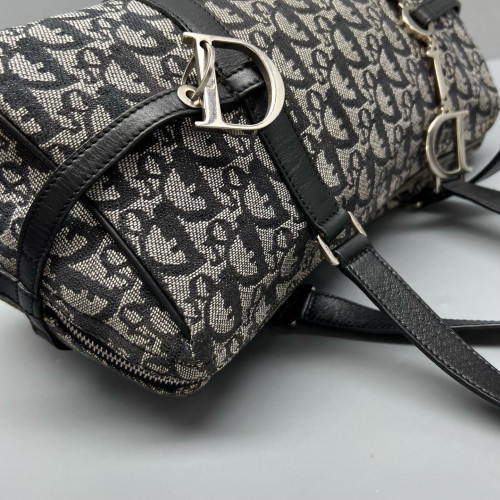 Dior Boston Bag Trotter Black Grey