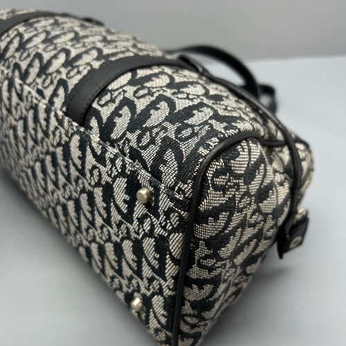 Dior Boston Bag Trotter Black Grey