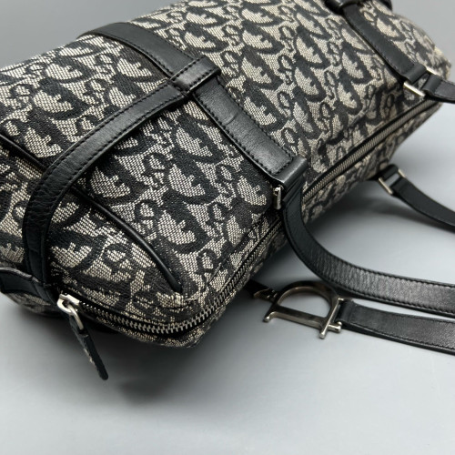 Dior Boston Bag Trotter Black Grey