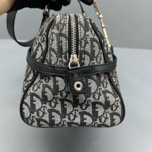 Dior Boston Bag Trotter Black Grey
