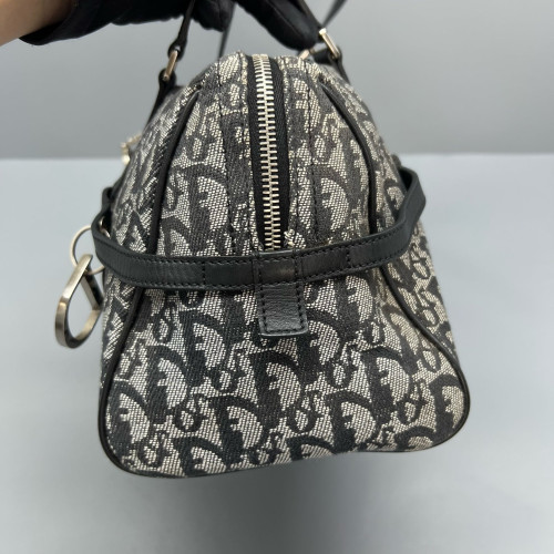 Dior Boston Bag Trotter Black Grey