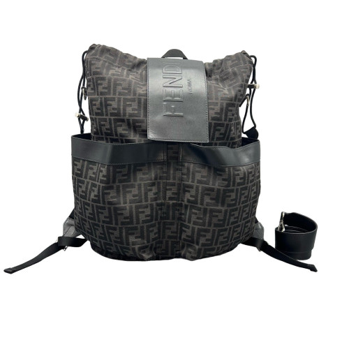 Fendi Backpack Zucca Calfskin Black Dark Brown Light Brown Fendi Backpack Zucca Calfskin Black Dark Brown Light Brown
