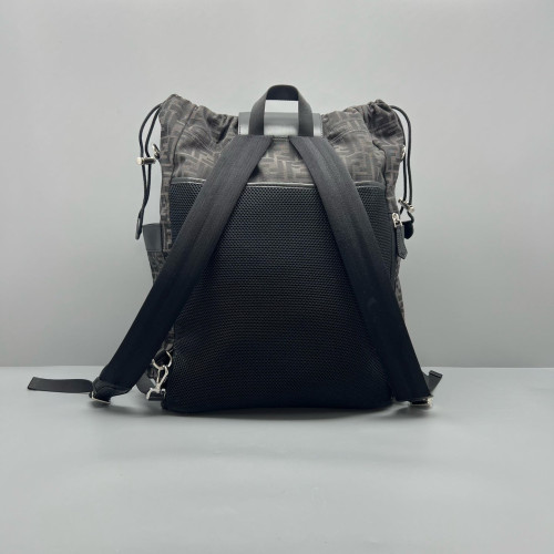 Fendi Backpack Zucca Calfskin Black Dark Brown Light Brown Fendi Backpack Zucca Calfskin Black Dark Brown Light Brown