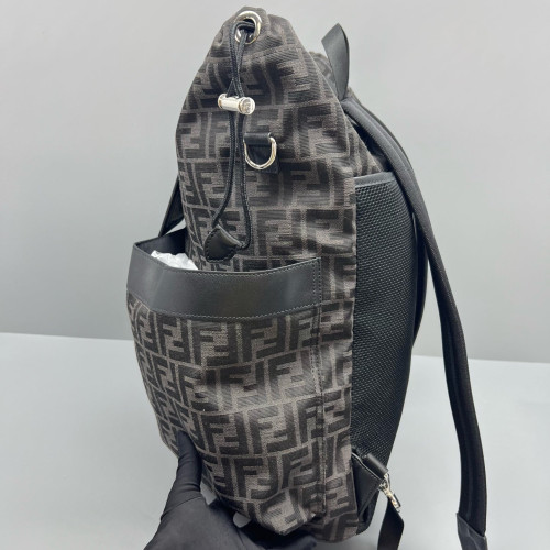Fendi Backpack Zucca Calfskin Black Dark Brown Light Brown Fendi Backpack Zucca Calfskin Black Dark Brown Light Brown