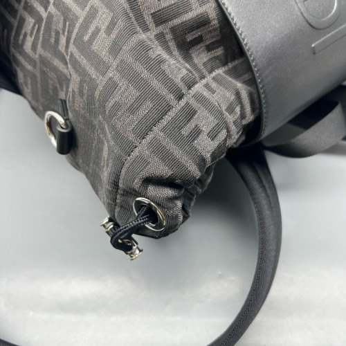 Fendi Backpack Zucca Calfskin Black Dark Brown Light Brown Fendi Backpack Zucca Calfskin Black Dark Brown Light Brown