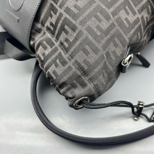 Fendi Backpack Zucca Calfskin Black Dark Brown Light Brown Fendi Backpack Zucca Calfskin Black Dark Brown Light Brown