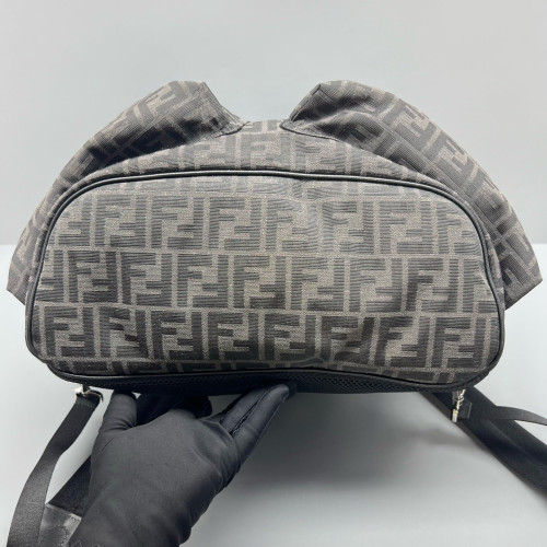Fendi Backpack Zucca Calfskin Black Dark Brown Light Brown Fendi Backpack Zucca Calfskin Black Dark Brown Light Brown