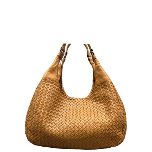 Bottega Veneta Large Campana Hobo Lambskin Intrecciato Nappa Brown