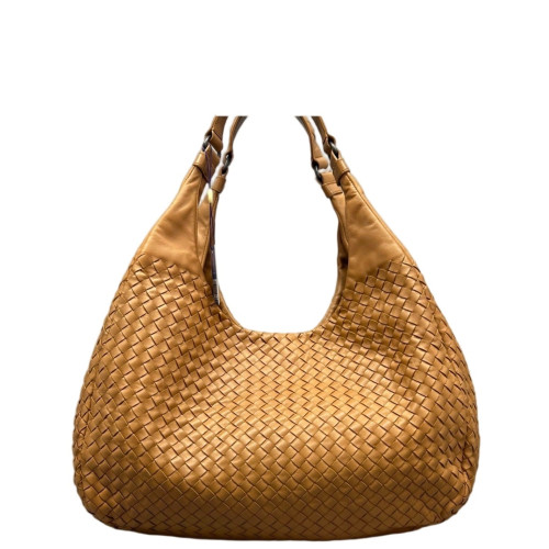 Bottega Veneta Large Campana Hobo Lambskin Intrecciato Nappa Brown