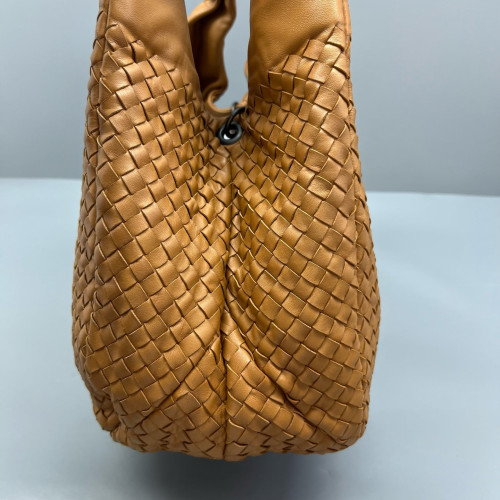 Bottega Veneta Large Campana Hobo Lambskin Intrecciato Nappa Brown