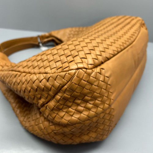 Bottega Veneta Large Campana Hobo Lambskin Intrecciato Nappa Brown