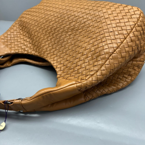 Bottega Veneta Large Campana Hobo Lambskin Intrecciato Nappa Brown