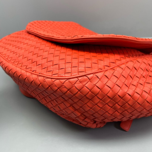 Bottega Veneta Crossbody Bag Lambskin Intrecciato Nappa Red
