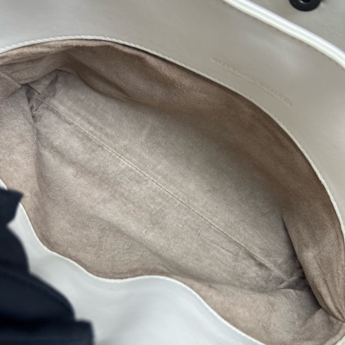 Bottega Veneta Small Roma Tote Bag Lambskin Intrecciato Nappa White