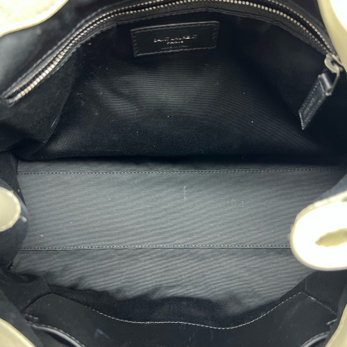 Yves Saint Laurent Medium Niki Shopping Tote Pull Up Leather White