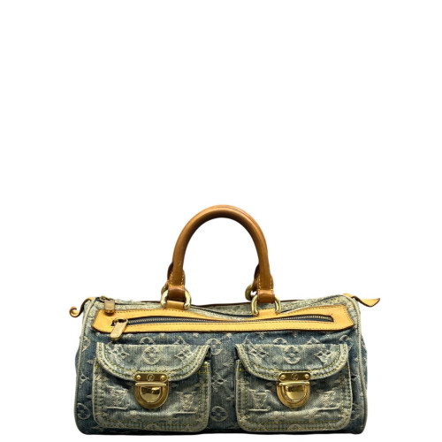 Louis Vuitton Neo Speedy Handbag Denim Monogram Blue