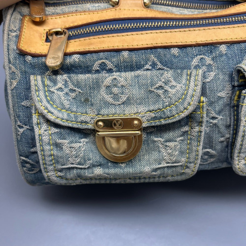 Louis Vuitton Neo Speedy Handbag Denim Monogram Blue