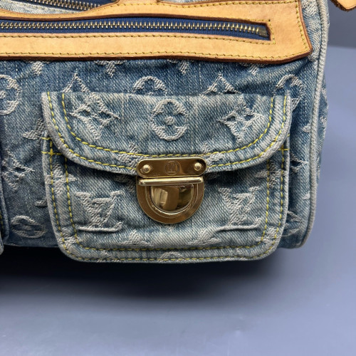 Louis Vuitton Neo Speedy Handbag Denim Monogram Blue