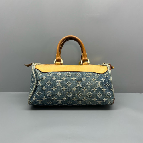 Louis Vuitton Neo Speedy Handbag Denim Monogram Blue