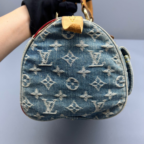Louis Vuitton Neo Speedy Handbag Denim Monogram Blue