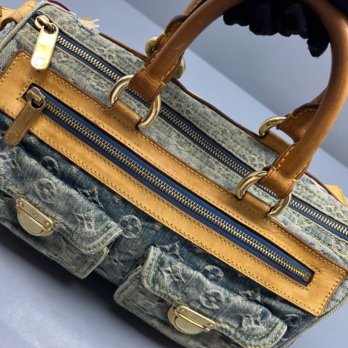 Louis Vuitton Neo Speedy Handbag Denim Monogram Blue
