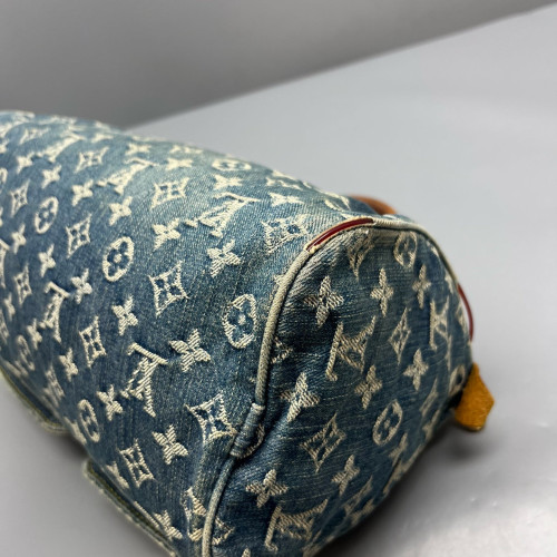 Louis Vuitton Neo Speedy Handbag Denim Monogram Blue