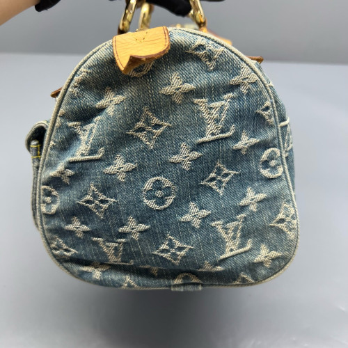 Louis Vuitton Neo Speedy Handbag Denim Monogram Blue