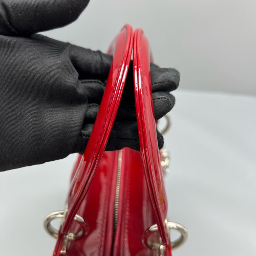 Dior Medium Lady Dior Patent Calfskin Red