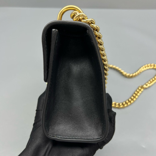 Gucci Small Padlock Shoulder Bag GG Supreme Monogram Brown Black