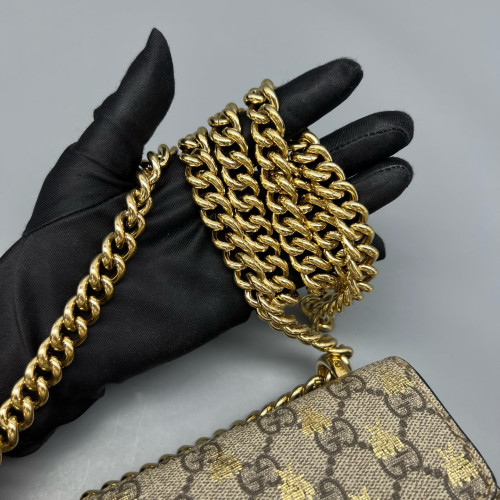 Gucci Small Padlock Shoulder Bag GG Supreme Monogram Brown Black