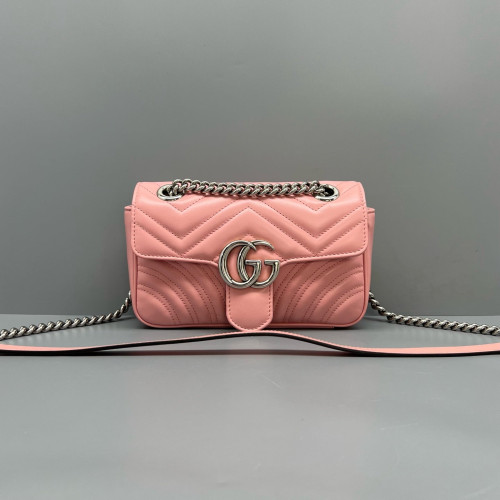 Gucci Matelasse Mini GG Marmont Calfskin Pink