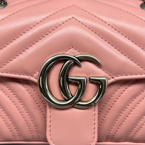 Gucci Matelasse Mini GG Marmont Calfskin Pink