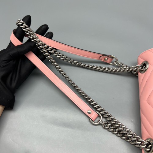 Gucci Matelasse Mini GG Marmont Calfskin Pink