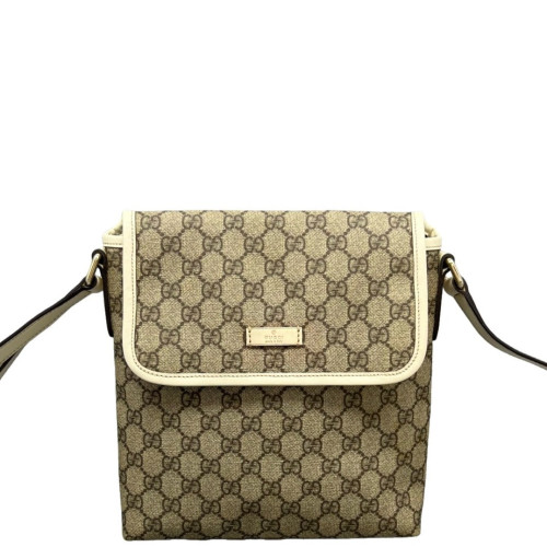 Gucci Crossbody Bag GG Supreme Monogram Beige Brown White