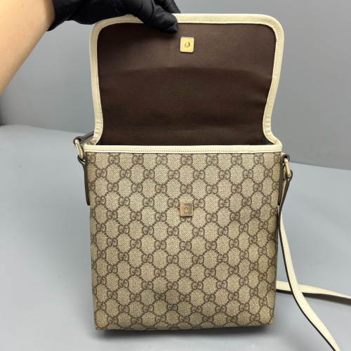 Gucci Crossbody Bag GG Supreme Monogram Beige Brown White