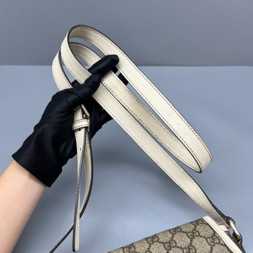 Gucci Crossbody Bag GG Supreme Monogram Beige Brown White