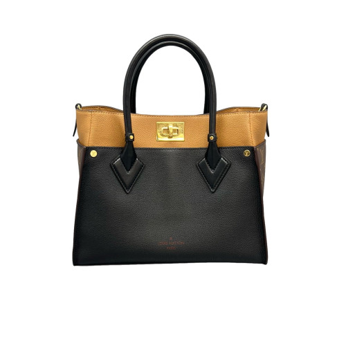 Louis Vuitton On My Side MM Monogram Black Brown Louis Vuitton On My Side MM Monogram Black Brown