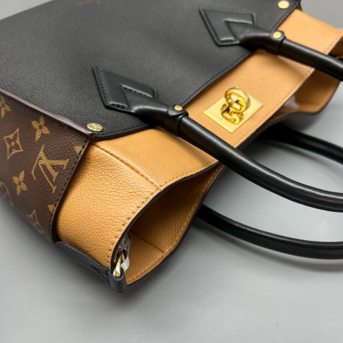 Louis Vuitton On My Side MM Monogram Black Brown Louis Vuitton On My Side MM Monogram Black Brown