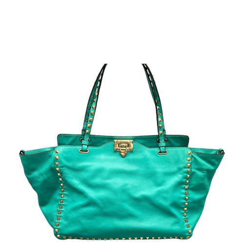 Valentino Rockstud Tote Bag Calfskin Green Valentino Rockstud Tote Bag Calfskin Green