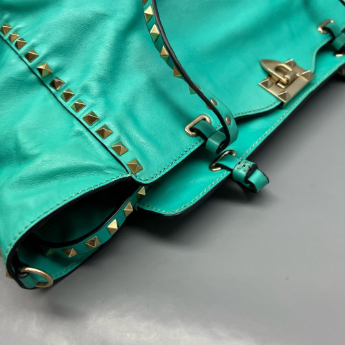 Valentino Rockstud Tote Bag Calfskin Green Valentino Rockstud Tote Bag Calfskin Green