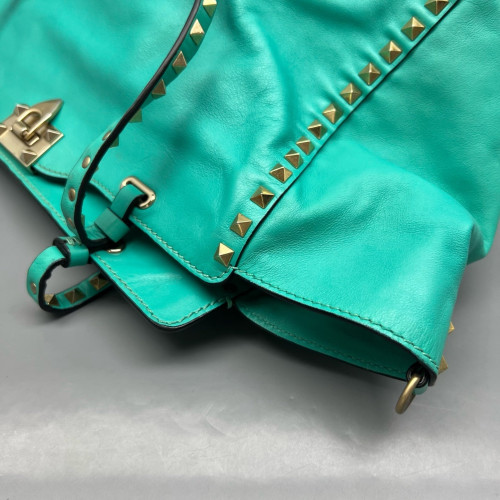Valentino Rockstud Tote Bag Calfskin Green Valentino Rockstud Tote Bag Calfskin Green