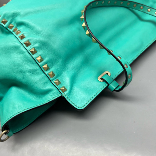 Valentino Rockstud Tote Bag Calfskin Green Valentino Rockstud Tote Bag Calfskin Green